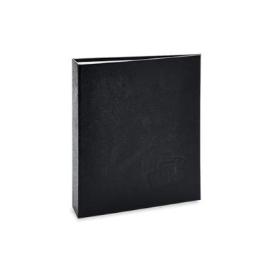 Imagem de Álbum de fotos Ical, encadernação fichário, para 100 fotos 15x21cm - envelope plástico branco - linha Cores - modelo preto texturizado - 164