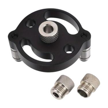 Imagem de Ioensy Kit de guia de broca autocentrante de 6/8/10 mm, gabarito de cavilhas para marcenaria, ferramenta de perfuração, localizador de bolso com buchas de, Preto