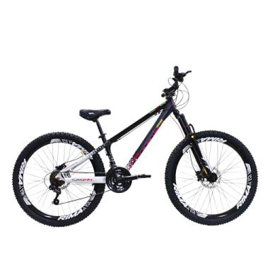 Imagem de Bicicleta Aro 26 Viking Tuff x44 21 Vel Quadro em Alumínio Freio a Disco Freestyle (Preto Branco)