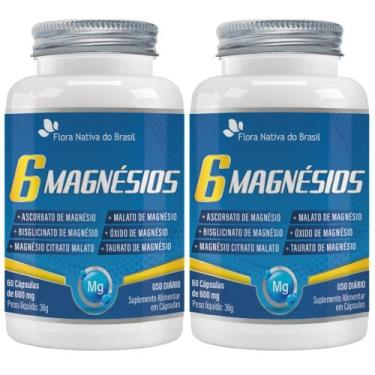 Imagem de KIT 2X 6 Magnésios (Taurato, Malato, Citrato, Ascorbato, Quelato e Óxi