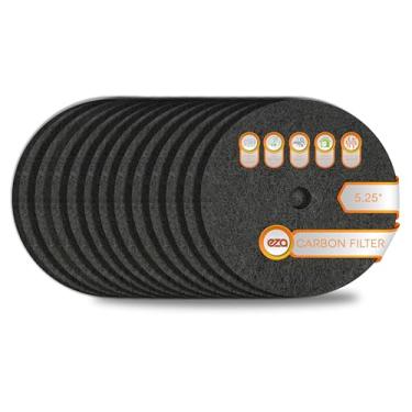 Imagem de Filtro de ar condicionado de fibra de carbono ativado de carvão premium RV – Substituição de filtro de carbono CA para duto de ar redondo RV 13,3 cm (pacote com 12 com orifício central)