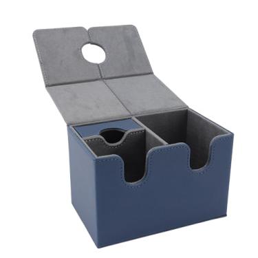 Imagem de Zerodis Caixa de Cartendeck Com Dice TABLY PU CATA Organizador de Memória do Cartão Magnético para Cartões de Comércio CCG Collecting, Robust and Safe, 200 Capacidade para Jogadores (Azul escuro)