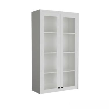 Imagem de Cristaleira de Vidro Herval Viana, Branco Ártico, 2 Portas, Mdf