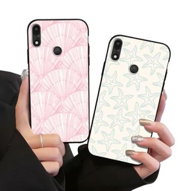 Imagem de Zrutru Pacote com 2 capas de telefone estéticas de praia para telefone Gabb 4 Pro 6,5 polegadas, desenho fofo kawaii mar concha arte padrão capas de verão para meninas e mulheres, capa protetora de
