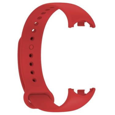 Imagem de Pulseira De Silicone Para Smartwatch Compatível Mi Band 8/9/10(Vermelho)