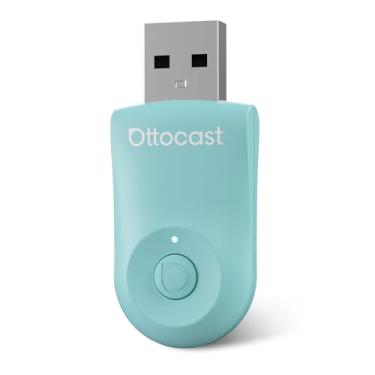 Imagem de OTTOCAST Mini adaptador Carplay sem fio 2 em 1 para Apple iPhone com passagem GPS, adaptador automotivo Android, Plug & Play, converte dongle de carro com fio em sem fio para USB e USB-C, sem atraso