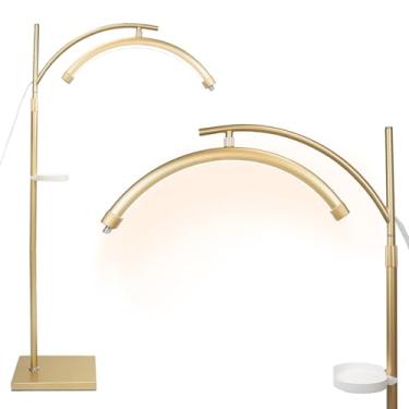 Imagem de Luminária de esteticista para extensões de cílios – Lâmpada de LED para cílios com anel de meia lua para tecnologia de cílios com paletes e suporte de telefone para tatuadores, tecnologia de unhas X