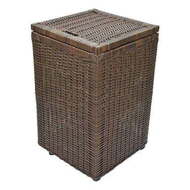 Imagem de Cesto roupa suja roupeiro fibra sintetica junco argila 35x35x57