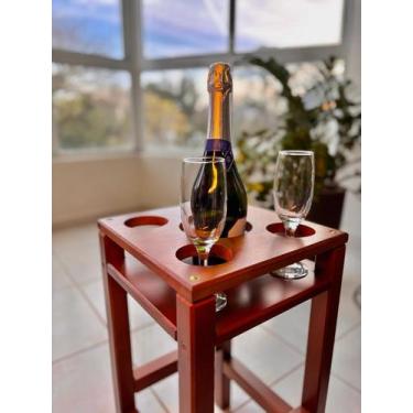 Imagem de Mesa De Apoio Porta Copo Bebida Madeira Maciça Premium - Treearbor