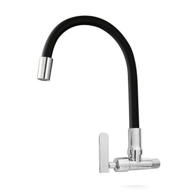 Imagem de Torneira Para Cozinha Aço Inox 304 Parede Bica Grande 54cm Flexível Articulada 360° Gou...