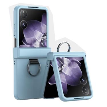 Imagem de FWYANZH Capa para Xiaomi Mix Flip 2, protetor de tela integrado, capa anti-queda com dobradiça tudo incluso com anel de dedo de metal, cromado, flip 2