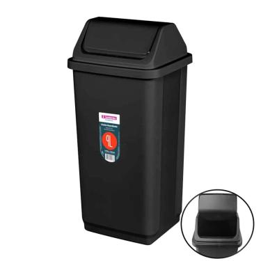 Imagem de Lixeira Plástica 9 Litros Basculante Cesto De Lixo Preto Banheiro Cozinha - SR2209/20 Sanremo