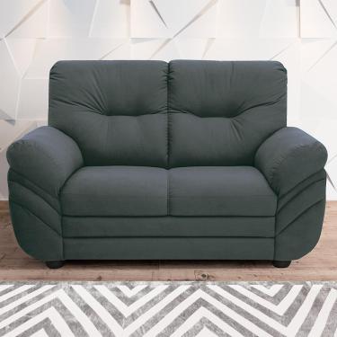 Imagem de Sofá 2 Lugares Linoforte Francis com Almofadas Fixas e Revestimento em Suede 152cm de Largura