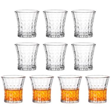 Imagem de Sdatook Conjunto de 6 copos de shot extravagantes de 59 ml/copos cordiais/copos de dose de tequila/copos de degustação/soju/fofo/granel/padrões de gravura