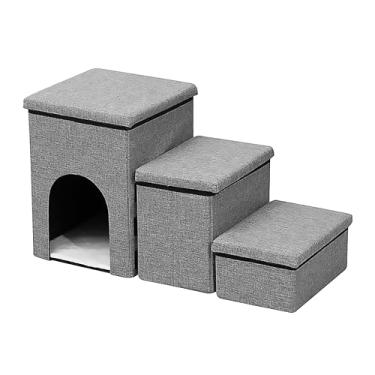 Imagem de Escada 3 Em 1 para Pets (Cães e Gatos) – Degraus Macios Antiderrapantes | Acessível a Camas e Sofás | Ideal para Pets Idosos ou com Mobilidade Reduzida | Ideal para pets pequenos