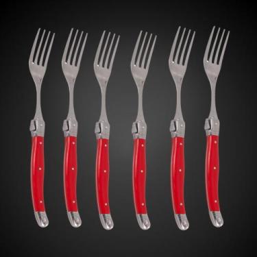 Imagem de Jogo De Garfos Laguiole 6 Peças Inox Premium Bandeja Madeira - La Tour