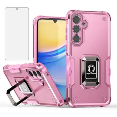 Imagem de Asuwish Capa de telefone para Samsung Galaxy S24 FE 5G com protetor de tela de vidro temperado e suporte de anel fino suporte híbrido rígido suporte robusto acessórios de célula S 24 EF AI S24FE 24S