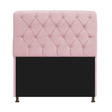 Imagem de Cabeceira Estofada Lady 160 Cm Queen Size Com Capitonê Suede - Doce Sonho Móveis Rosa Bebê