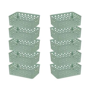 Imagem de Kit 10 Cestos Organizador Compacto Prático Design Pequeno Decorativo G
