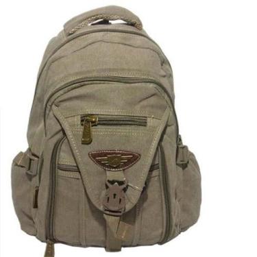 Imagem de Mochila Notebook Lona Escolar Acolchoada Kvn Ja9606 Caqui - Ello