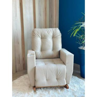 Imagem de Poltrona de Amamentação Balanço Antonela Puff BegeClaro