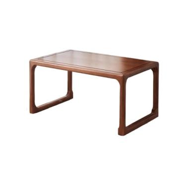 Imagem de Mesa baixa com janela de sacada, tapete de tatami, mesa de centro pequena, mesa de chá sentada no chão com peitoril da janela, mesa baixa de tatame estilo chinês para sala de estar, janela saliente (B