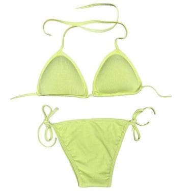 Imagem de Biquini Conjunto Tecido Canelado Com Bojo Bikini Varias Cores Verão Te