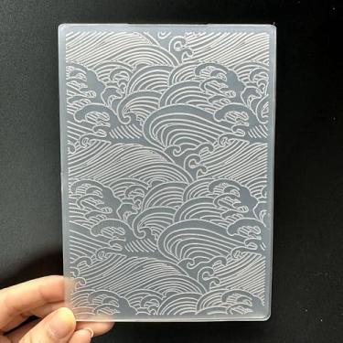 Imagem de Pasta de plástico 3D em relevo modelo mar de nuvens textura tamanho A6 para fazer cartões, faça você mesmo, scrapbooking, papel, artesanato, artesanato, scrapbook, artes, decoração