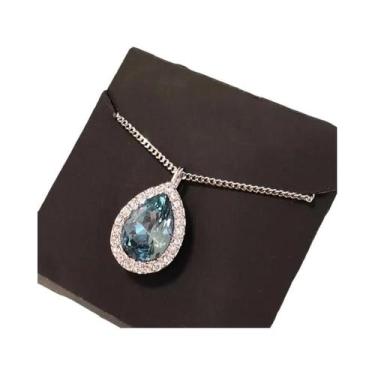 Imagem de Colar com Pingente de Zircônia Azul - Joia de Moda para Festa, Xl964