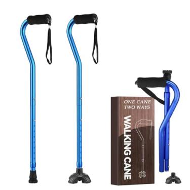 Imagem de YOKABOZE Bengalas para mulheres e homens, bengala dobrável para estabilidade, bengala ajustável para idosos - Bengala de caminhada dobrável leve com alça em T e base pequena (76-91 cm)