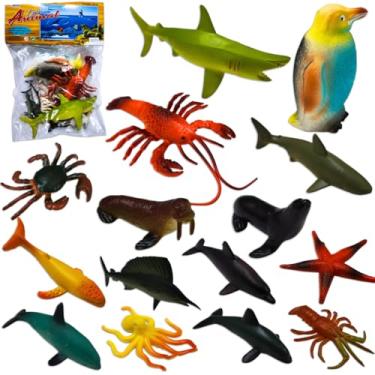 Imagem de Animais Marinho Oceano Mar Golfinho Tubarão Shark brinquedo Piscina Agua Banho (KIToceanoB)