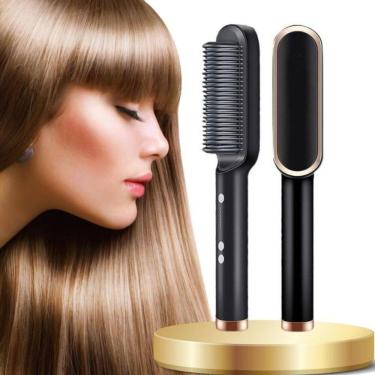 Imagem de Escova Alisadora Bivolt 5 Em 1 Alisa, Hidrata, Modela,