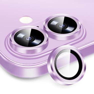 Imagem de KEKBOXQ Pacote com 2 x 2 protetores de lente de câmera para iPhone 17, iPhone 16 Plus/16 de vidro temperado, protetor de tela para câmera, anel individual de metal para iPhone 16 Plus/16/17 5g 2025