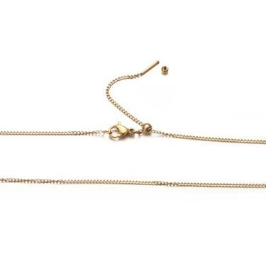 Imagem de Aleasha Corrente de 1 mm de aço inoxidável de aço inoxidável DIY com pingente de pedra do mês de nascimento com pingente de bola ajustável de 48 cm (apenas corrente)