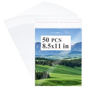 Imagem de Miraclekoo 50 Pcs Resealable Magazine Bags Thick Clear Plastic Sleeves for 8.5x11 Inch Paper,Comic Book,Art Prints (Bag Size:8.75x11.06 inch)