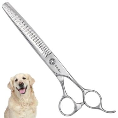 Imagem de Tesoura Chunker de 7 polegadas para cuidados de cães, tesoura profissional de 23 dentes para animais de estimação, taxa de diluição de 90%, aço japonês VG10, com alça ergonômica