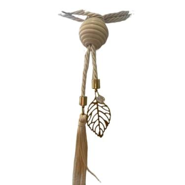 Imagem de Prendedor para Cortina Decorativo - Enfeite para Decoração de Casa(02,ENFEITE FOLHA DOURADA)