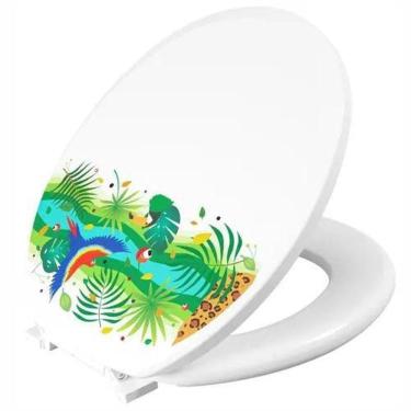 Imagem de Assento Decorado Tropical Oval Tampa De Vaso Todas As Marcas