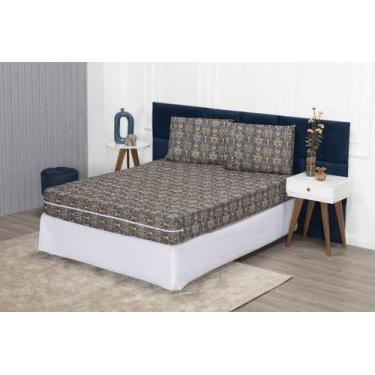 Imagem de Capa Colchão Viuva Solteirão 28Cm + Fronha Zíper Malha - Ametista Deco