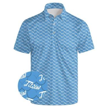 Imagem de Camisa polo MSCPZH Funny Golf para homens em poliéster/elastano