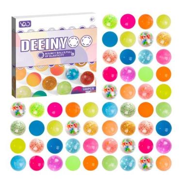 Imagem de Bouncy Balls Deeinyoo 100 unidades coloridas pequenas com caixa de pre