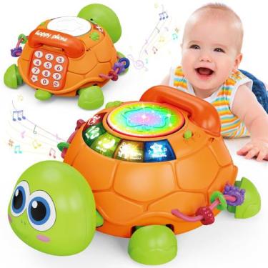 Imagem de Brinquedo musical Turtle Crawling Baby de 6 a 12 meses com luz e som -