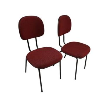 Imagem de Kit 2 Cadeiras Palito Fixa Recepção Igreja Recepção Sala