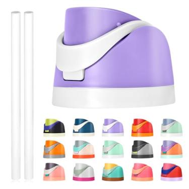 Imagem de Tampa de substituição para Owala Freesip, compatível com Owala Cup 473 ml, 680 g, 946 ml, 1,134 g, acessório de substituição e canudos, à prova de vazamento, livre de BPA (roxo)