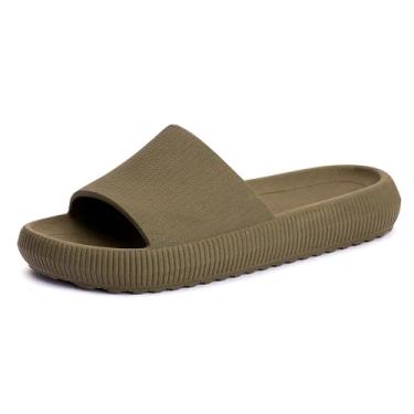 Imagem de Genérico Chinelo Slide Nuvem Unissex, Preto, Sintético, Antiderrapante, Ortopédico, Plataforma 3.5cm, Confortável, Casual, para Dia a Dia e Lazer (Verde, BR, Adulto, Numérico, 35)