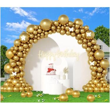 Imagem de Kit Balloon Garland Arch PAXILE Metallic Gold Latex 412 unidades