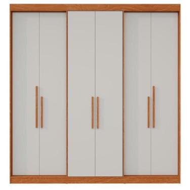 Imagem de Guarda-Roupa Casal 100% MDF Édez Elan, 6 Portas de Bater, Carvalho Ver