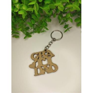 Imagem de Chaveiros de MDF Gratidão Personalizados a Laser - no-brand, 50 unidad