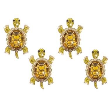 Imagem de 4 peças clipe de saída de ar de carro brilhante strass tartarugas marinhas bonito decoração temática de praia ornamento universal para a maioria dos carros, caminhões, SUVs (amarelo)