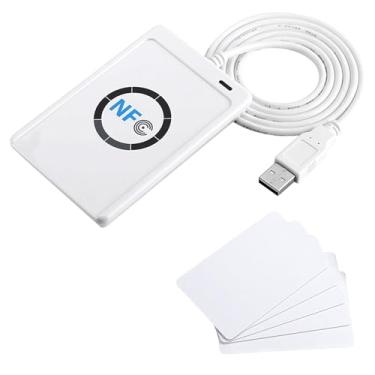 Imagem de Atyhao Leitor Gravador RFID NFC, Compatível Com PC/SC, Velocidade de Leitura/gravação de 424 Kbps, Distância de Leitura de 50 Mm, ISO 14443A/B, FeliCa, 13,56 MHz, Adaptador para Cartão